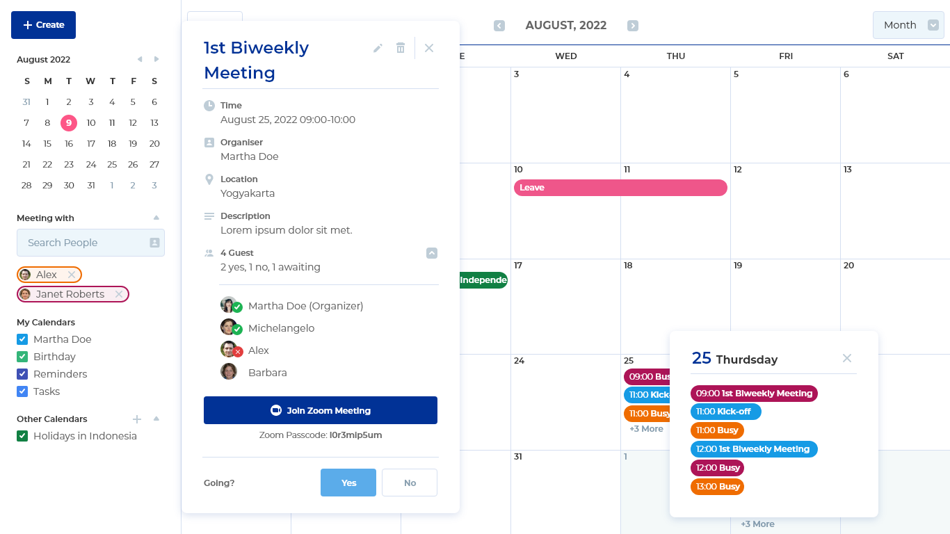 Manage meeting reservations, attendance, and leave requests easily
